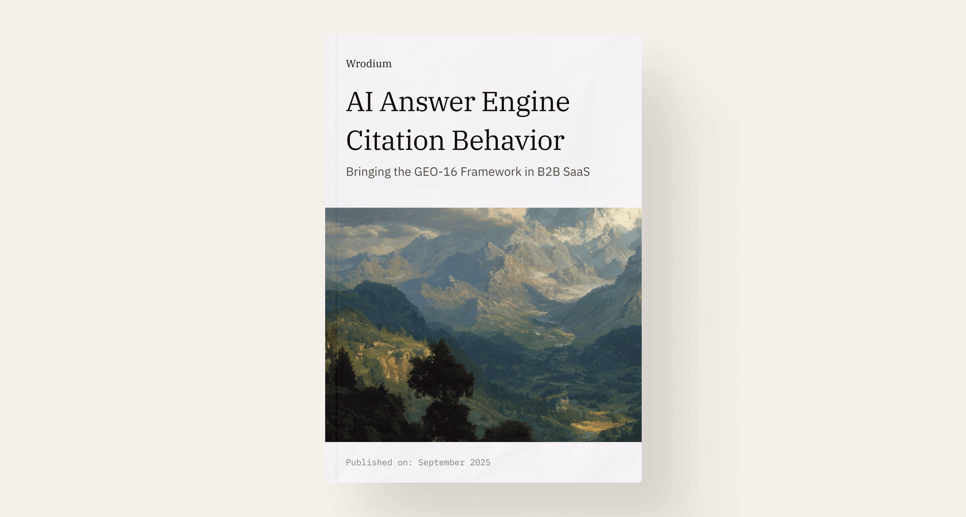 GEO-16 Framework Research